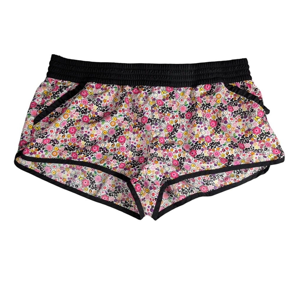 Ocean Pacific Op Womens Floral Peace Sign Board‎ Shorts Multicolor XL 15-17